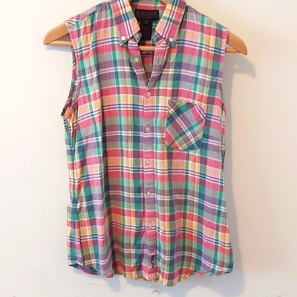 Ralph Lauren Tops - RALPH LAUREN | Women's Plaid Tank Top Multi-colour Size Medium